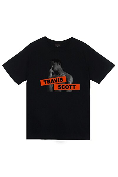fame-stoned Unisex crni Astraworld Travis Scott Štampano T-shirt