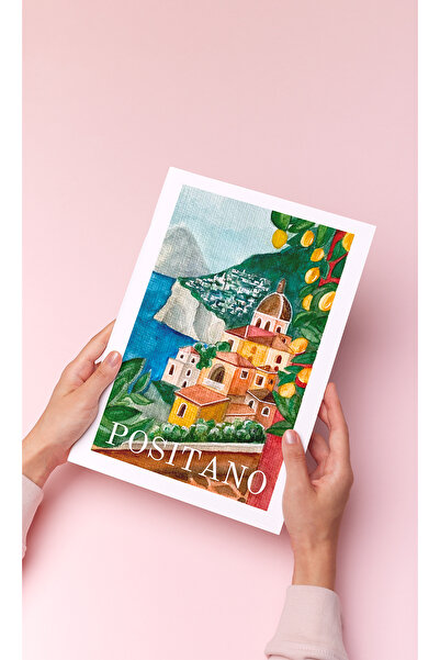 Lart du Leon İtalya/Positano Artprint Tablo | Suluboya Resim/İllüstrasyon | S...