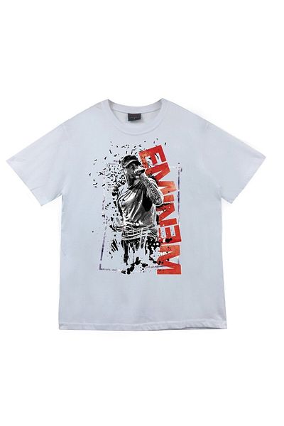 fame-stoned Μπλουζάκι Eminem Printed Unisex 100% Cotton Λευκό