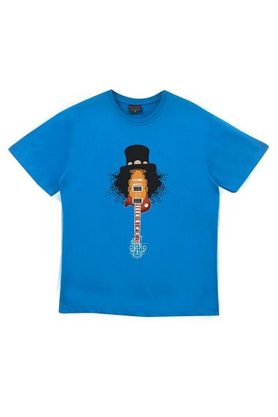 fame-stoned Μπλουζάκι Guns N Roses με στάμπα Unisex 100% Cotton Blue