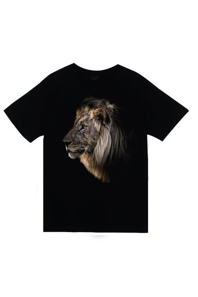 fame-stoned Aslan Štampano Unisex 100% pamuk Crna T-shirt