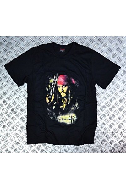 fame-stoned Πειρατές της Καραϊβικής Ταινία Jack Sparrow Character Printed Unisex 100% βαμβακερό λευκό μπλουζάκι
