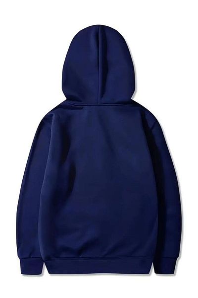 THE WHITE Women's Hooded Navy Blue Sweatshirt