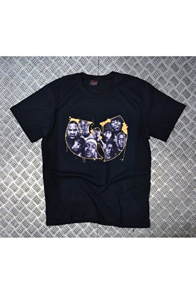 fame-stoned Μπλουζάκι Wu-tang Clan Printed Unisex 100% βαμβακερό μαύρο μπλουζάκι