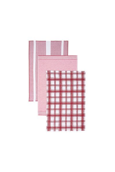Mukitchen Modern Terry Stripe Towel- Crimson