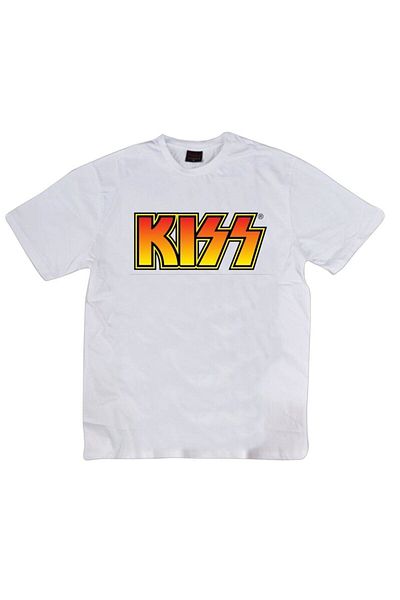 fame-stoned Μπλουζάκι Unisex White Kiss με στάμπα