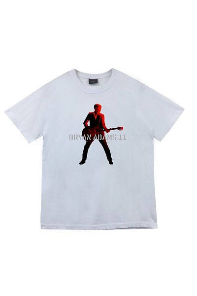 fame-stoned Tricou alb unisex 100% bumbac cu imprimeu Bryan Adams