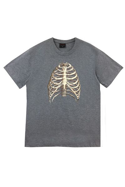 fame-stoned Μπλουζάκι Unisex Grey Skull Printed