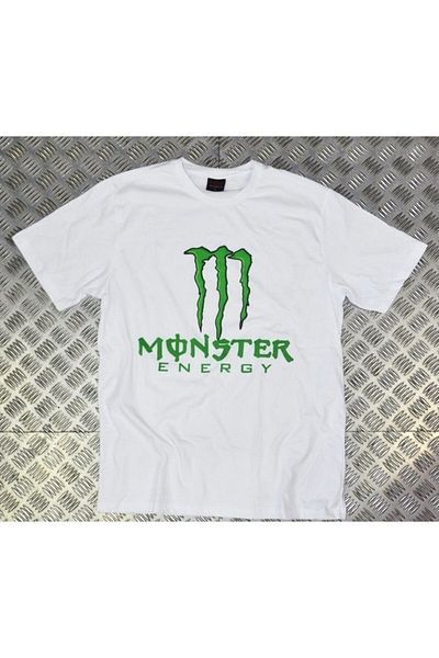 fame-stoned Μπλουζάκι Unisex White Monster με στάμπα σε μεγάλο μέγεθος
