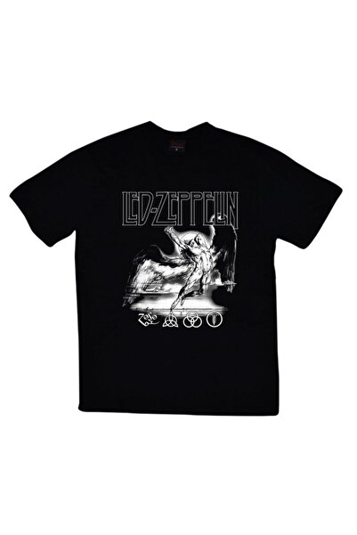 fame-stoned Led Zeppelin Štampano Unisex 100% pamuk Crna T-shirt