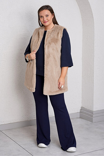Büyük Moda Faux Fur Vest
