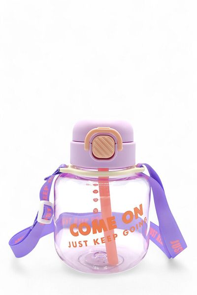 M&B WATER BOTTLE Come on Straw Drinker - Colorful Children's Drinker with Practical Lid - School Neck Hanging Drinker 750 ml