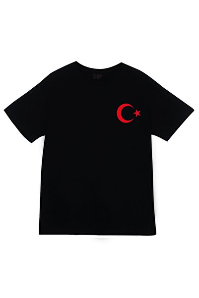 fame-stoned Unisex crni polumesec zvezda Štampano T-shirt