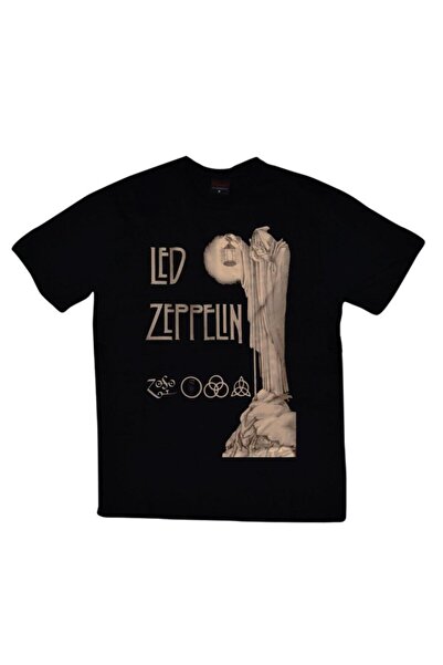 fame-stoned Led Zeppelin Štampano Unisex 100% pamuk Crna T-shirt