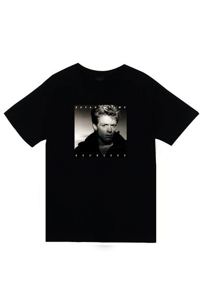 fame-stoned Tricou negru unisex 100% bumbac cu imprimeu Bryan Adams