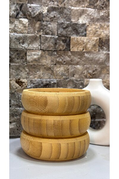 ARİN MODA Arin Homteks Den Bambu Yuvarlak Cerezlik 3 Adet 9 Cm Genişlik Derin...