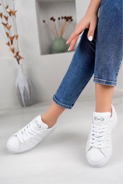 homiro Unisex Classic Lace-Up Orthopedic Sports Sneaker Shoes-White