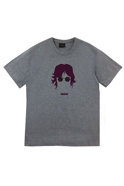 fame-stoned Μπλουζάκι The Beatles Printed Unisex 100% Cotton Grey T-shirt