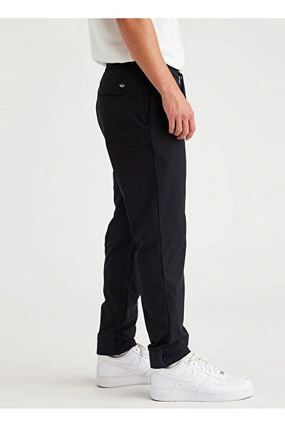 Dockers Slim Fit Pipe Leg Elastic Waist Black Men's Trousers A7975-0000