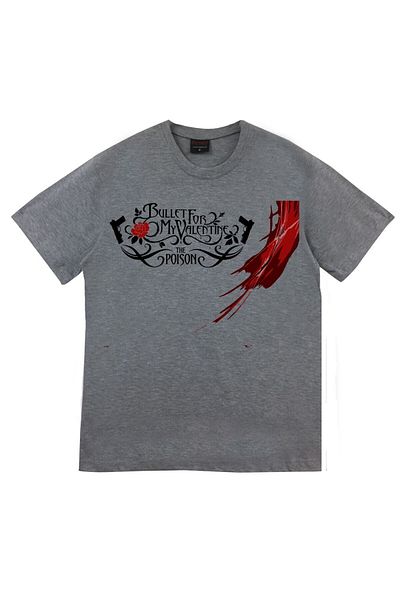 fame-stoned Bullet For My Valentine Printed Unisex 100% Cotton Grey T-shirt