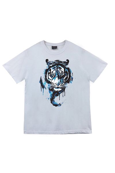 fame-stoned Μπλουζάκι Unisex White Tiger Printed