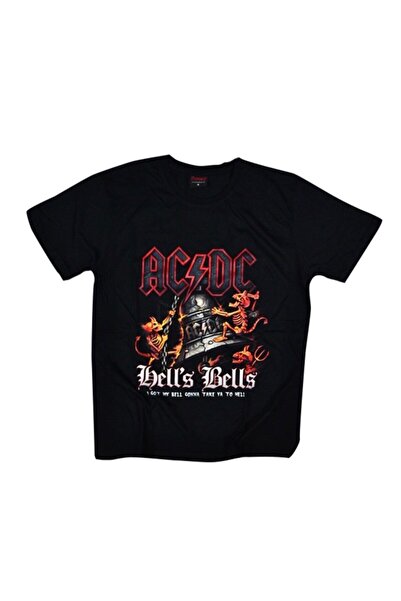 fame-stoned Унісекс чорна футболка з принтом Ac-dc