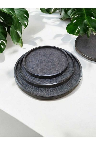 AURA 3-Piece Round Tray Presentation Rack with Non-Slip Base