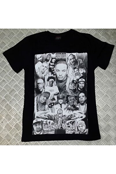 fame-stoned Tricou negru unisex 100% bumbac cu imprimeu Legend Of Rap