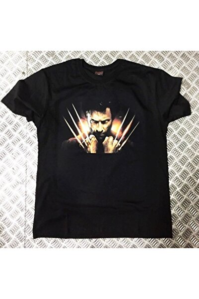 fame-stoned Unisex crni Wolverine Štampano T-shirt