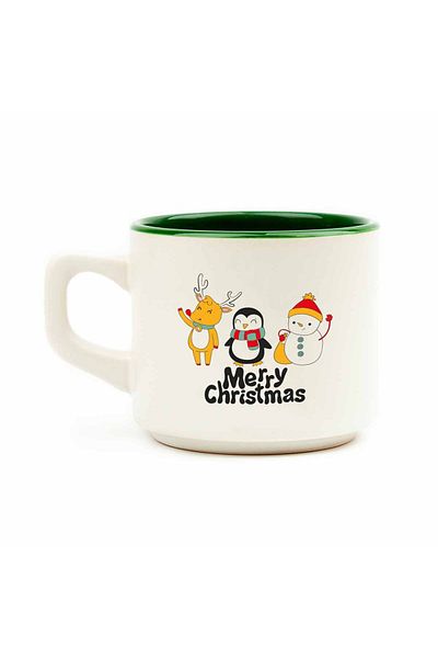 PALTO TASARIM Merry Christmas Penguin - White Venus Christmas Themed Set of 2 Mug