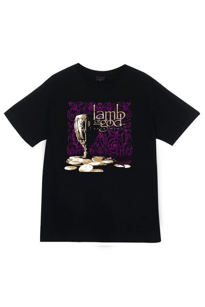 fame-stoned Μπλουζάκι Lamb Of God με στάμπα Unisex 100% βαμβακερό μαύρο