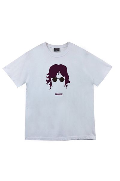 fame-stoned The Beatles Printed Unisex 100% βαμβακερό λευκό μπλουζάκι