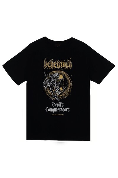 fame-stoned Tricou negru unisex 100% bumbac cu imprimeu Behemoth
