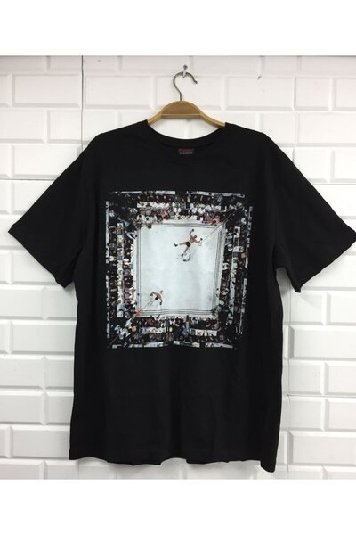 fame-stoned Muhammad Ali Štampano Unisex 100% pamuk Crna T-shirt