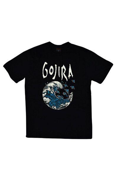 fame-stoned Tricou negru unisex cu imprimeu Gojira 100% bumbac