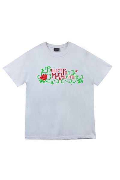 fame-stoned Bullet For My Valentine Printed Unisex 100% βαμβακερό λευκό μπλουζάκι