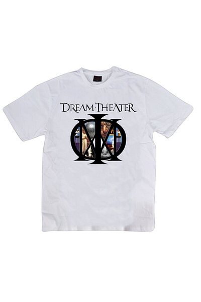 fame-stoned Dream Theater Printed Unisex 100% βαμβακερό λευκό μπλουζάκι