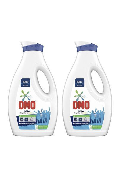 Omo Active Beyazlar Renkliler için Sıvı Deterjan 26 Yıkama 2 x 1690 ML