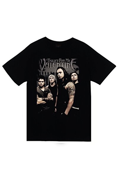 fame-stoned Bullet For My Valentine Baskılı Unisek% 100 Pamuk Siiah majica