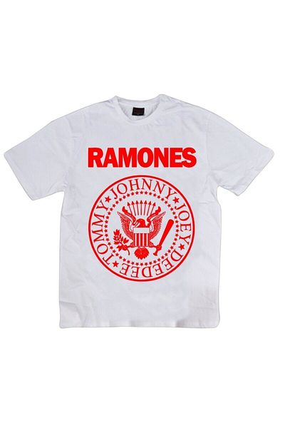 fame-stoned Ανδρικό μπλουζάκι White Ramones με στάμπα