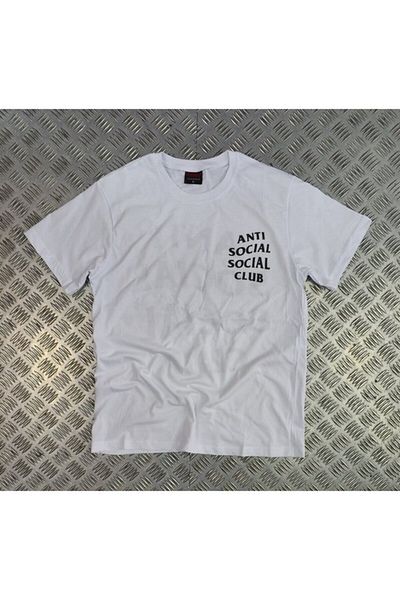 fame-stoned Μπλουζάκι Anti Social Club Printed Unisex 100% Cotton White