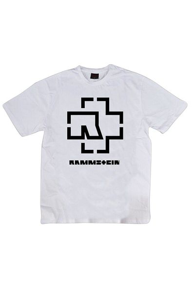 fame-stoned Μπλουζάκι Rammstein Printed Unisex 100% Cotton Λευκό