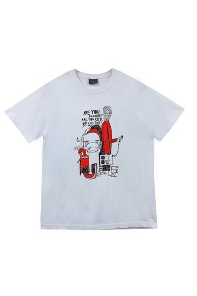 fame-stoned Μπλουζάκι Radiohead Printed Unisex Λευκό 100% Βαμβάκι