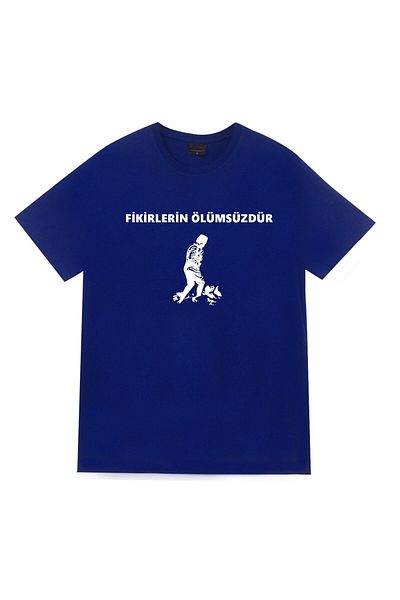 fame-stoned Μπλουζάκι Gazi Mustafa Kemal Atatürk με στάμπα Unisex 100% βαμβακερό μπλε