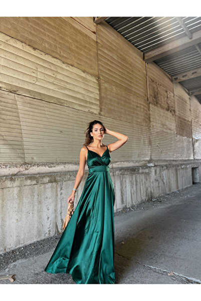 Sindimoda Askı Detay Saten Abiye 582151