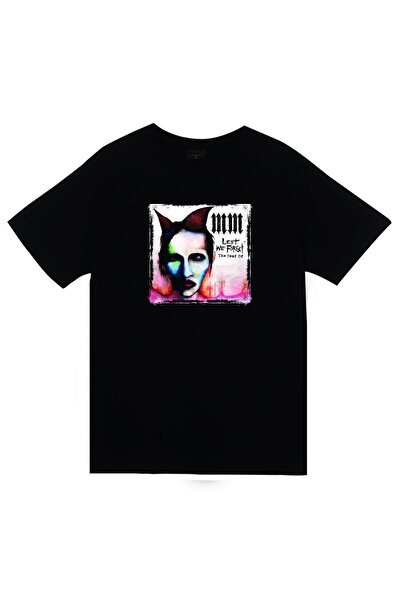 fame-stoned Marilyn Manson Štampano Unisex 100% pamuk Crna T-shirt