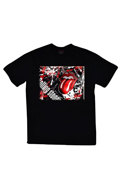 fame-stoned Unisex crna The Rolling Stones Štampano T-shirt