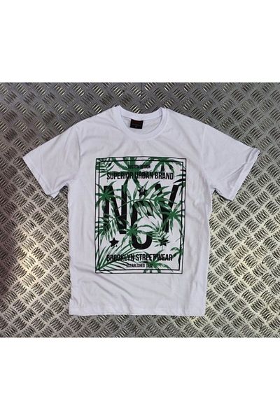 fame-stoned Μπλουζάκι Unisex Λευκό Nyc με στάμπα