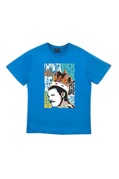 fame-stoned Μπλουζάκι Queen Printed Unisex 100% Cotton Blue T-shirt
