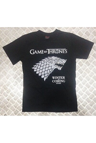 fame-stoned Tricou negru unisex 100% bumbac cu imprimeu Game Of Thrones